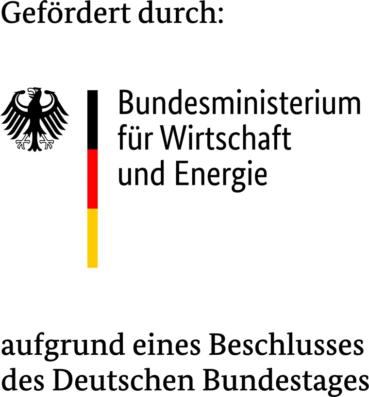 Gefördert durch das Bundesministerium für Wirtschaft und Energie aufgrund eines Beschlusses des Deutschen Bundestages